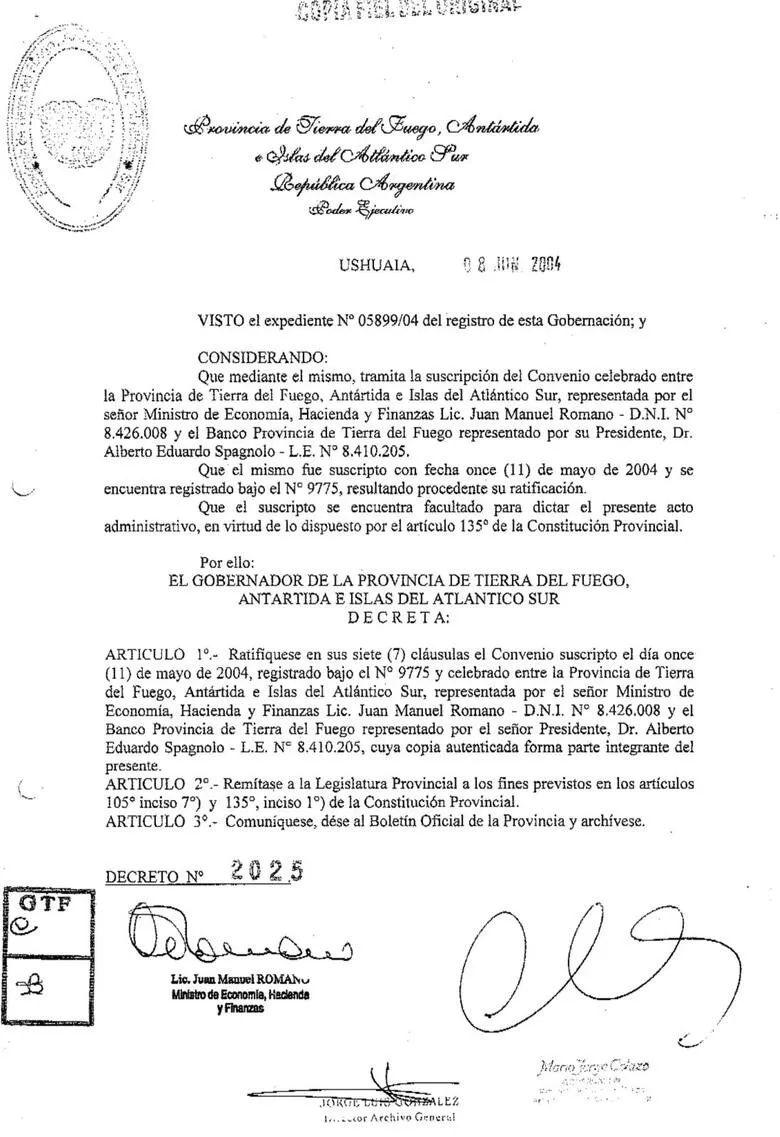 contrato provincia y banco