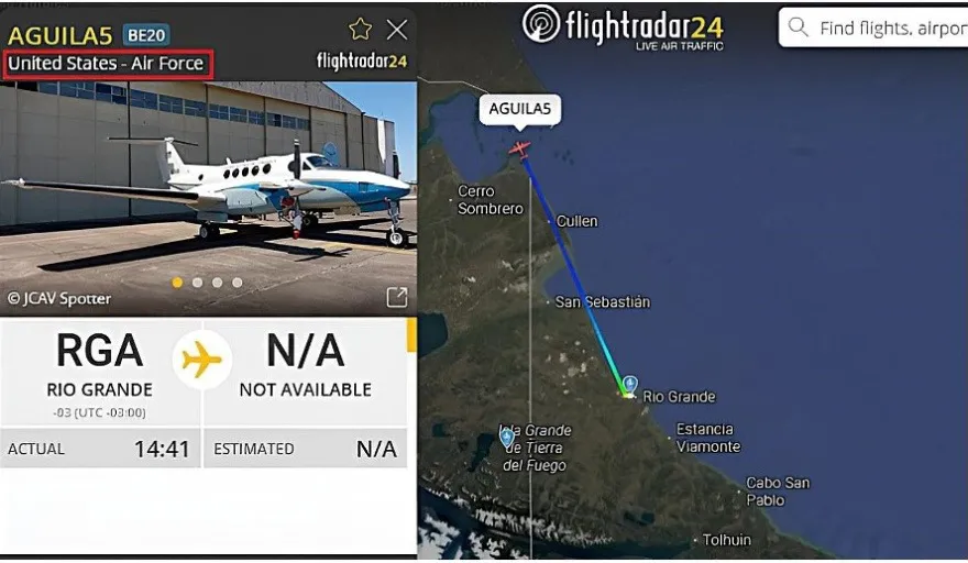 avion militar de estados unidos en rio grande