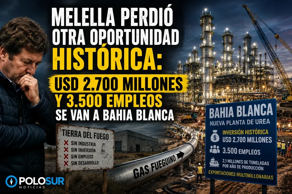 gustavo melella pierde inversion historica para tierra del fuego 2700 millones de dolares y 3500 empleos