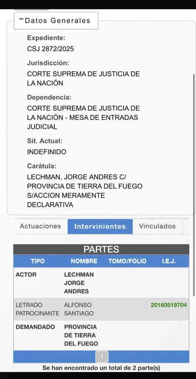 datos proceso suprema corte de justicia 