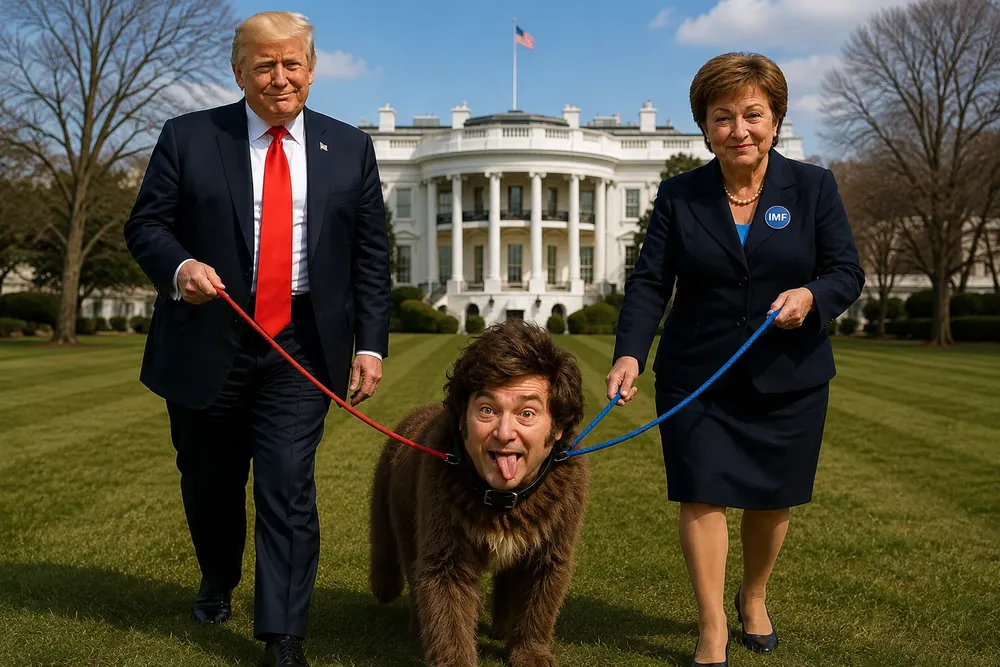 javier milei de paseo donald trump kristalina georgieva fmi argentina sometida