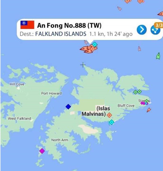 mapa malvinas taiwan pesca